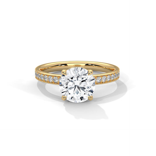 Bague diamant rond 2 carats – Collection Forja Empierrée