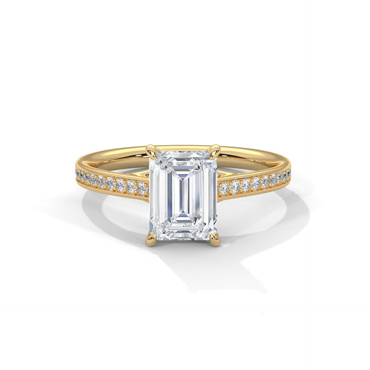 Bague diamant émeraude 2 carats – Collection Forja Empierrée