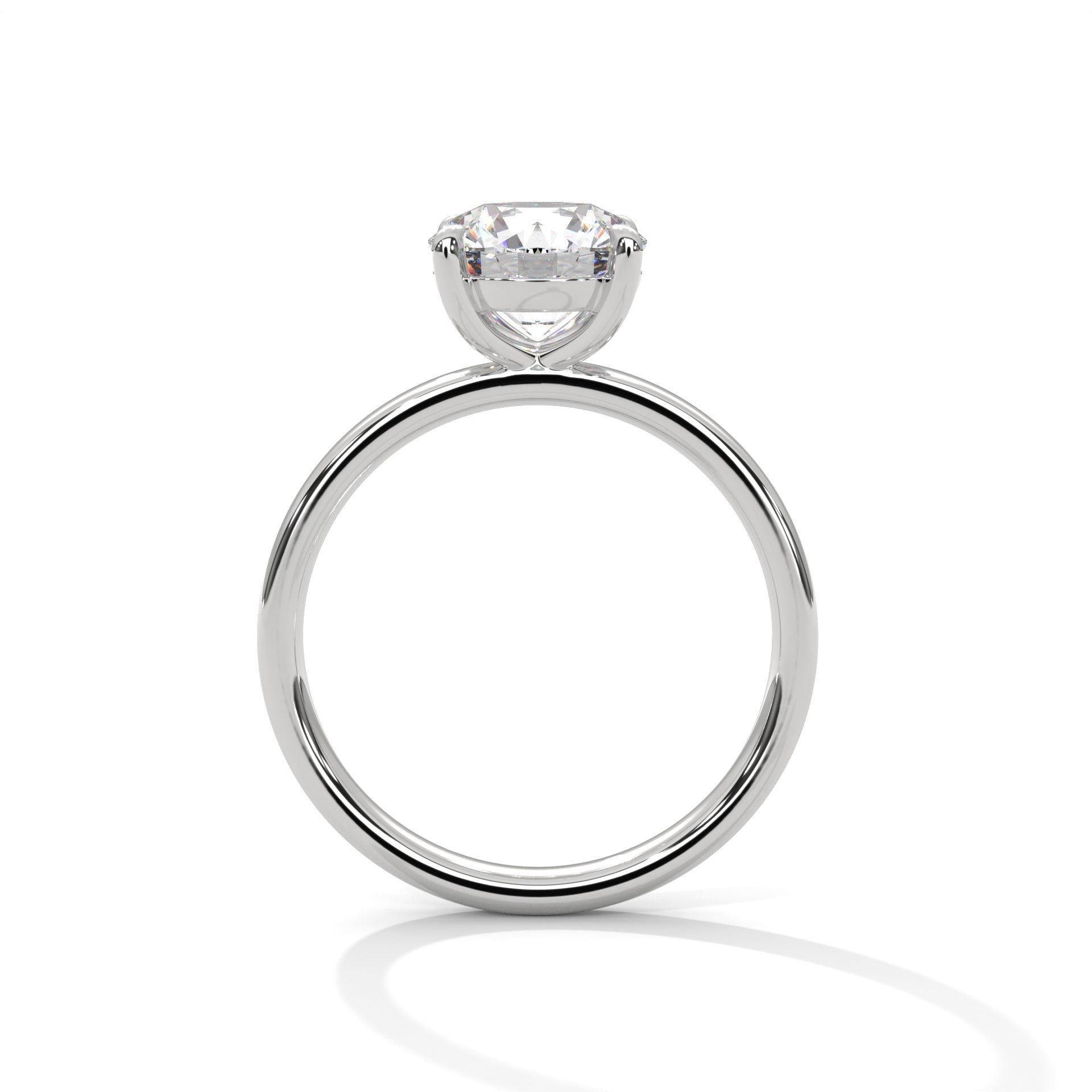 Bague de fiançailles simulée RD de contournement de 1,50 ct en or rose Bague de fiançailles simulée RD de contournement de 1,50 ct en or rose
